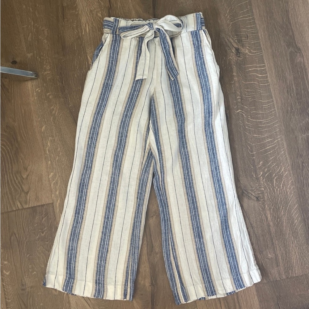 Indigo Rein Blue and Cream Striped Wide Leg Pants